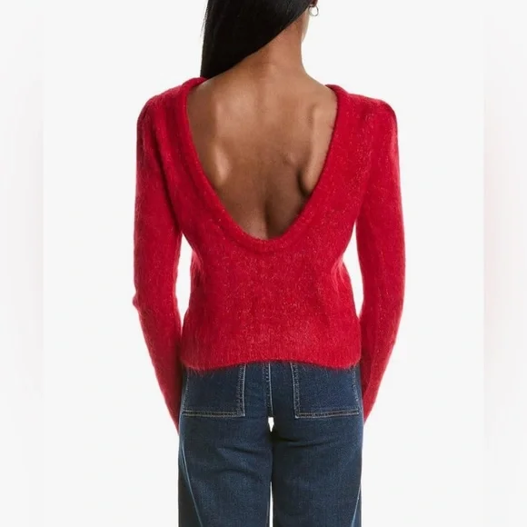 ba&sh Red Crew Neck Sweater - Picture 2 of 9